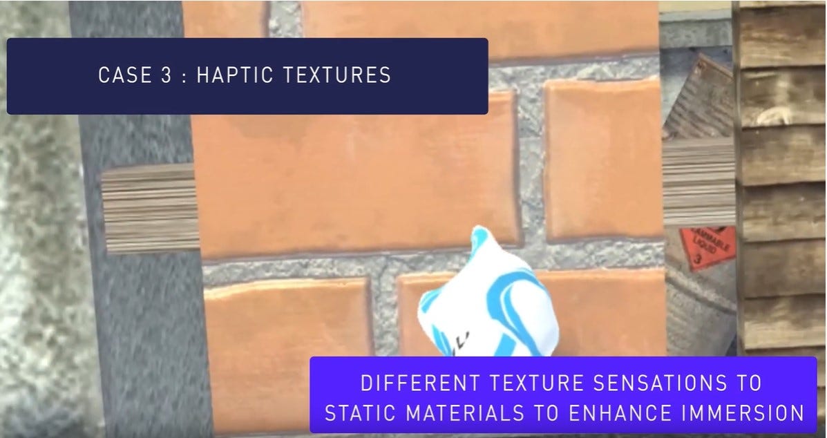 Haptic textures screenshot from Interhaptics haptics demonstrator